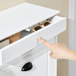 Sobuy Fsr79-Wg, Shoe Rack Cabinet With 4 Flip Drawers, Slim Shoe Storage Cabinet,white,w104.5Xd24Xh85 - thumbnail 7
