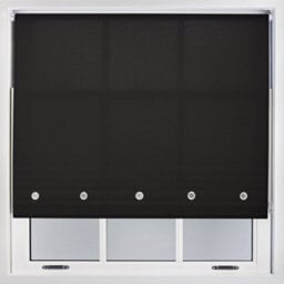 Furnished Daylight Roller Blind With Round Eyelets - Black Trimmable, 205Cm X 165Cm - thumbnail 1