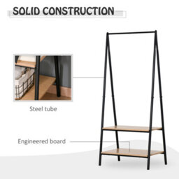 Homcom 2-Tier Garment Rack Storage Shelves Metal Coat Shoes Clothes Stand - thumbnail 6