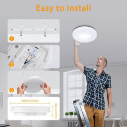Aigostar 18W Bathroom Ceiling Light, 2100Lm Led Light Ip54 Waterproof 3000K Warm White - thumbnail 9