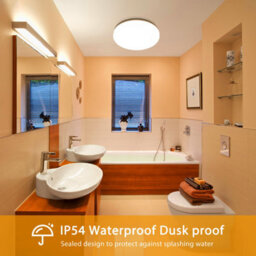 Aigostar 18W Bathroom Ceiling Light, 2100Lm Led Light Ip54 Waterproof 3000K Warm White - thumbnail 2