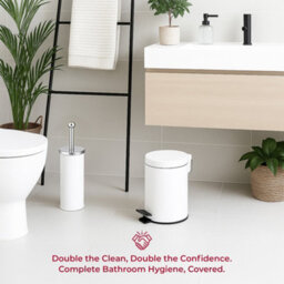 Innoteck Essentials 6Pc Bathroom Set White - 3L Bin, Toilet Brush, Soap Dispenser, Soap Dish, Toothbrush Holder, Tumbler. - thumbnail 9