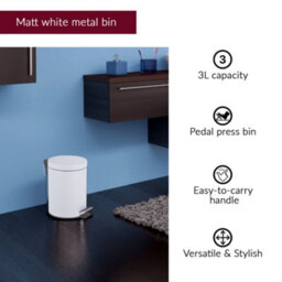 Innoteck Essentials 6Pc Bathroom Set White - 3L Bin, Toilet Brush, Soap Dispenser, Soap Dish, Toothbrush Holder, Tumbler. - thumbnail 3