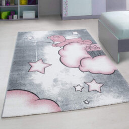 Bravich Pink Baby Bear Stars Rug - Kids - 80X150Cm - thumbnail 1