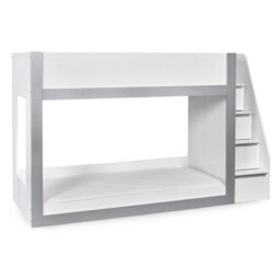 Oakham Quince Bunk Bed - White And Silver -  Single (90Cm) - thumbnail 1