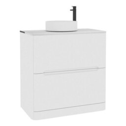 Royal Bathrooms Venice 800mm Gloss White Freestanding Vanity Unit 2 Drawer With Carrara White Undrilled Worktop & Without Basin - thumbnail 7