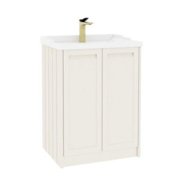 Royal Bathrooms Elmore 600mm Floor Standing 2 Door Bathroom Vanity Unit With Traditional Ceramic Basin Sink - Classic White - thumbnail 6