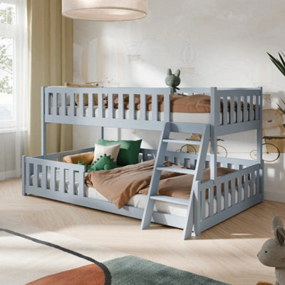 Arte Nicea Grey Matt Wooden Bunk Bed 90/120 X 200Cm - Foam Bonnell Mattresses - image 1