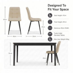 Bravich Zurich Faux Leather Embossed Dining Chair - Ivory - thumbnail 8