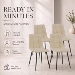 Bravich Zurich Faux Leather Embossed Dining Chair - Ivory - thumbnail 6
