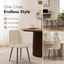 Bravich Zurich Faux Leather Embossed Dining Chair - Ivory - thumbnail 7