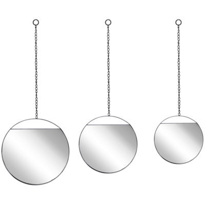 Beliani Wall Mirror Odos 33/29/24 Cm 80/75/69 Cm Metal Black - image 1