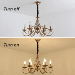 Vintage Chandelier 6 Light Pendant Light Bronze E14 Metal - thumbnail 4