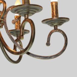 Vintage Chandelier 6 Light Pendant Light Bronze E14 Metal - thumbnail 7