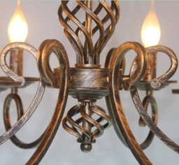 Vintage Chandelier 6 Light Pendant Light Bronze E14 Metal - thumbnail 6