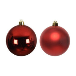 Kaemingk Shatterproof Plain Christmas Baubles (Pack Of 4) Red (One Size) - thumbnail 2