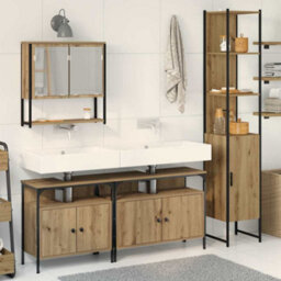 Berkfield Modern 4-Piece Bathroom Furniture Set In Artisan Oak, Engineered Wood - thumbnail 2