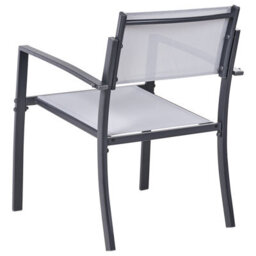 Wyld And Coco Grey Steel 2-Seater Bistro Set With Tempered Glass Coffee Table, Compact Balcony Furniture - thumbnail 5