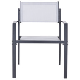 Wyld And Coco Grey Steel 2-Seater Bistro Set With Tempered Glass Coffee Table, Compact Balcony Furniture - thumbnail 4