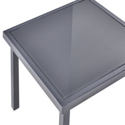 Wyld And Coco Grey Steel 2-Seater Bistro Set With Tempered Glass Coffee Table, Compact Balcony Furniture - thumbnail 9