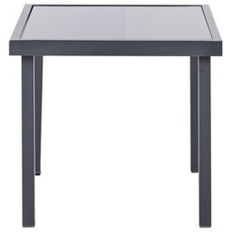 Wyld And Coco Grey Steel 2-Seater Bistro Set With Tempered Glass Coffee Table, Compact Balcony Furniture - thumbnail 8