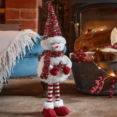 Samuel Alexander 50Cm Large Soft Fabric Standing Snow Girl Christmas Decoration - image 1