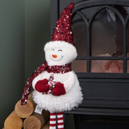 Samuel Alexander 50Cm Large Soft Fabric Standing Snow Girl Christmas Decoration - thumbnail 4