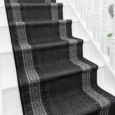 Greek Key Stair Runner - Hardwearing, Non-Slip & Durable Carpet For Stairs & Staircases, Multiple Lengths - image 1