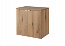 Impact Furniture Bathroom Vanity Unit Countertop Cabinet Wall Hung 600mm Worktop Oak Storage Sink Unit Nova - thumbnail 2