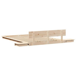Walplus Modern Engineered Wood Floor Bed Frame With Bedside Table And Headboard For Bedroom - thumbnail 7