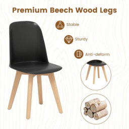 Gainoom Modern Dining Chair Set Of 2 Armless Kitchen Chairs Indoor Side Chairs Black - thumbnail 7