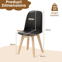 Gainoom Modern Dining Chair Set Of 2 Armless Kitchen Chairs Indoor Side Chairs Black - thumbnail 2