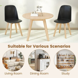 Gainoom Modern Dining Chair Set Of 2 Armless Kitchen Chairs Indoor Side Chairs Black - thumbnail 8