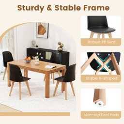 Gainoom Modern Dining Chair Set Of 2 Armless Kitchen Chairs Indoor Side Chairs Black - thumbnail 6