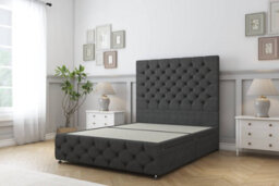 "Comfort Florida Graphite Tweed Divan Bed Base 2 Drawers Left Side - 26"" Strutted  & 12"" Footboard 5' King" - thumbnail 2