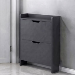 2 Drawer Wooden Shoe Storage Cabinet - thumbnail 1