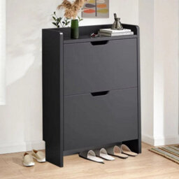 2 Drawer Wooden Shoe Storage Cabinet - thumbnail 4
