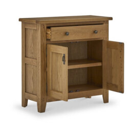 Broadway Oak Mini Sideboard Cabinet Fully Assembled - By Roseland Furniture - thumbnail 4