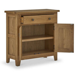 Broadway Oak Mini Sideboard Cabinet Fully Assembled - By Roseland Furniture - thumbnail 5