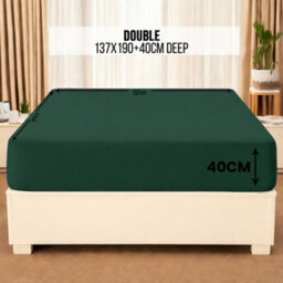 Aspire Homeware Emerald Green Fitted Sheet 40 Cm Extra Deep Pocket Hypoallergenic Bed Sheet Microfiber (L)190Cm X (W)137Cm, Double - thumbnail 7