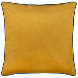 furn. Furn Meridian Velvet Polyester Filled Cushion, Ochre/teal, 55 X 55Cm