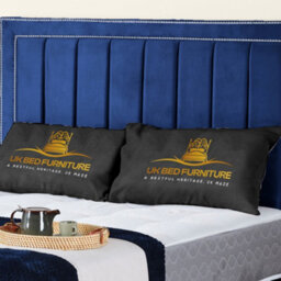 UKBEDFURNITURE Fiona Blue Plush Valvet Upholstered Gas Lift Ottoman Storage Bed -  With 48 Inch Headboard - thumbnail 2