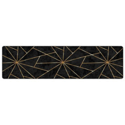 Berkfield Rug Washable Black And Gold 80X300 Cm Anti Slip - thumbnail 2