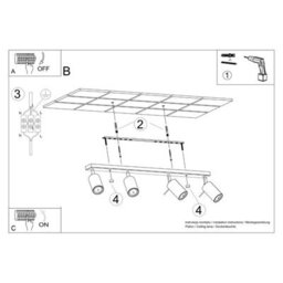 Luminosa Lighting Luminosa Ring Ceiling Spotlight Bar Pink 4X Gu10 - thumbnail 8