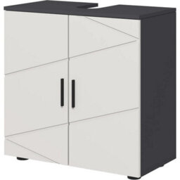 Bathroom Vanity Unit Under Sink Cabinet Grey Storage Cupboard - thumbnail 3