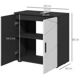 Bathroom Vanity Unit Under Sink Cabinet Grey Storage Cupboard - thumbnail 2