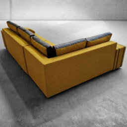 Avatar Corner Sofa Bed With Pouffe Cocktail Cabinet Foam Cushions Sinuous Springs Wood Frame 300X200Cm Grey And Light Grey Right - thumbnail 6