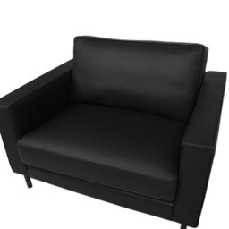 Beliani Armchair Savalen Leather Black - thumbnail 6