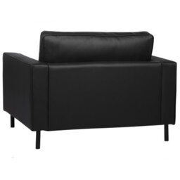 Beliani Armchair Savalen Leather Black - thumbnail 5