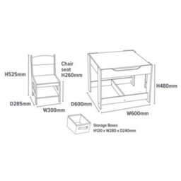 Liberty House Toys Kid's White Table And Chairs With Pink Storage Bins - thumbnail 9
